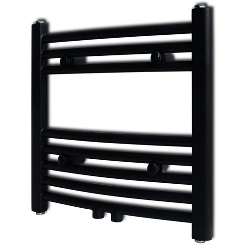 vidaXL kopalniški radiator z ukrivljenimi cevmi 480x480 mm črn Cene