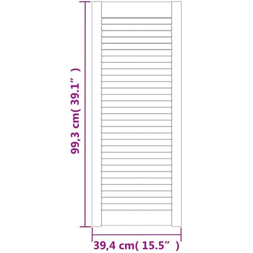  Vrata za omarico z letvicami 2 kosa 99,3x39,4 cm trdna borovina, (21412662) Slike