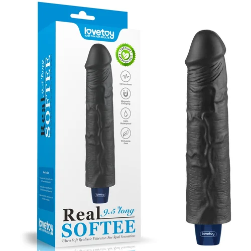 Lovetoy 2024 Vibracijski Penis Lovetoy Real Softee Black 9,5''