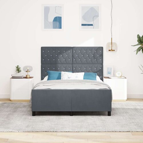VidaXL krevet tamno sivi 140x190 cm bar&amp;scaron;un Slike