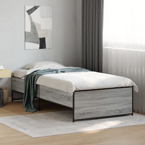 Furnova Posteljni okvir siva sonoma 75x190 cm inženirski les in kovina, (21936407) Slike