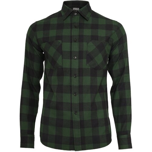 Urban Classics Plaid flannel shirt blk/forest Cene