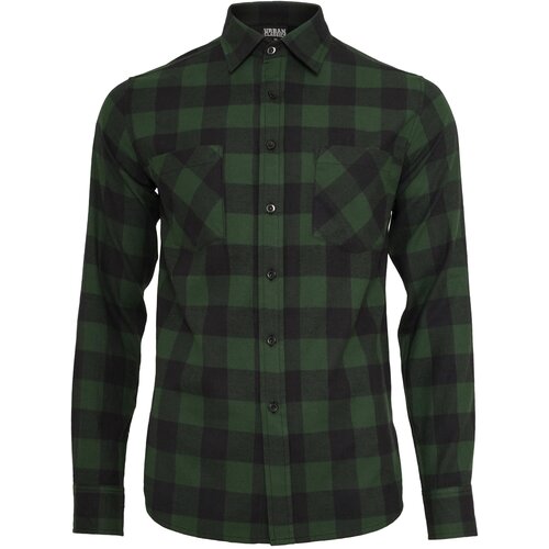 Urban Classics Plaid flannel shirt blk/forest Slike