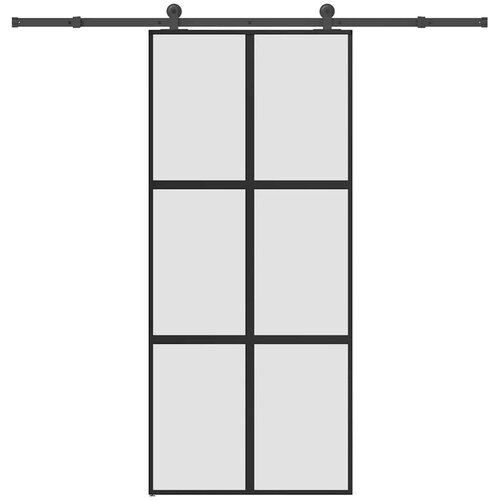  Klizna vrata s priborom 90 x 205 cm kaljeno staklo i aluminij Cene