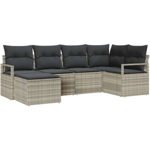  6 dijelni vrtni kauč set s jastučićima svjetlosivi poli ratan  kauč za 2 osobe s jastučićima sivi poli ratan Cijene