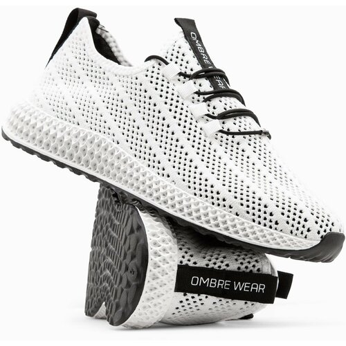 Ombre Men's mesh sneakers shoes - white Slike