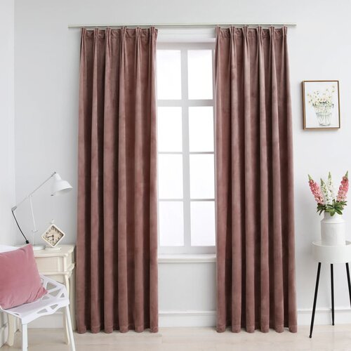 vidaXL Zavjese za zamračivanje 2 kom baršunaste ružičaste 140 x 225 cm Cijene