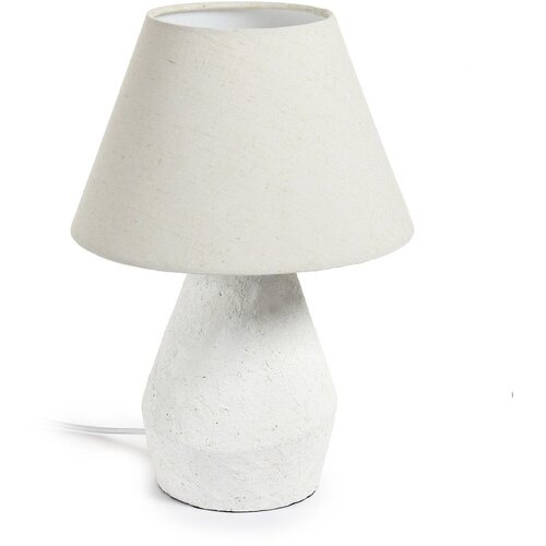 Kave Home Bela namizna svetilka s tekstilnim senčnikom (višina 43 cm) Noara - Kave Home Cene