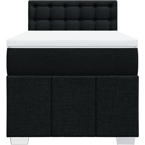  Krevet s oprugama i madracem crni 100 x 200 cm od tkanine Slike