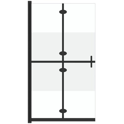 vidaXL Zložljiva pregrada za tu&scaron; delno mlečno ESG steklo 80x190 cm, (20684050) Cene