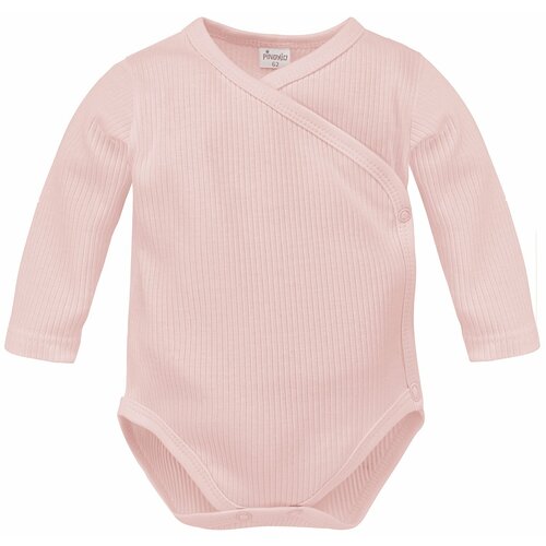 Pinokio Kids's Lovely Day Wrapped Bodysuit LS Pink Stripe Cene