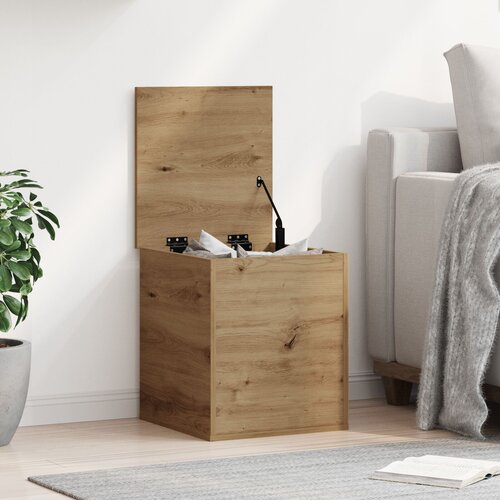 vidaXL Shranjevalna škatla Artisan Oak 40x42x46 cm, narejena iz lesa Cene