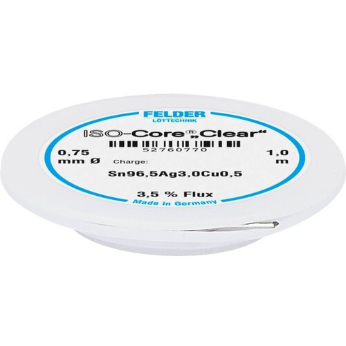  Felder ISO-Core &amp;#039;&amp;#039;Clear&amp;#039;&amp;#039; SAC305 spajkalna palica tuljava Sn96\,5Ag3Cu0\,5 0.75 mm, (20428765) Slike