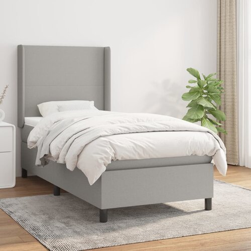 The Living Store Box spring postelja z vzmetnico svetlo siv 100x200 cm blago - Box Spring Postelja, (21518466) Cene