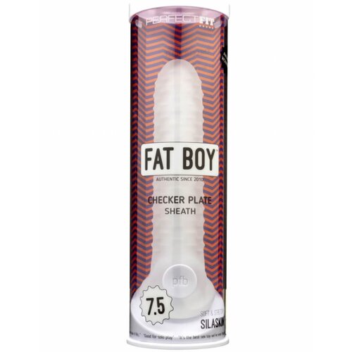 PerfectFIT Fat Boy Checker Box - ovitek za penis (19 cm) - mlečno bela Cene