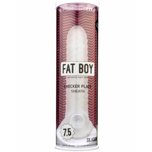 PerfectFIT Fat Boy Checker Box - ovitek za penis (19 cm) - mlečno bela