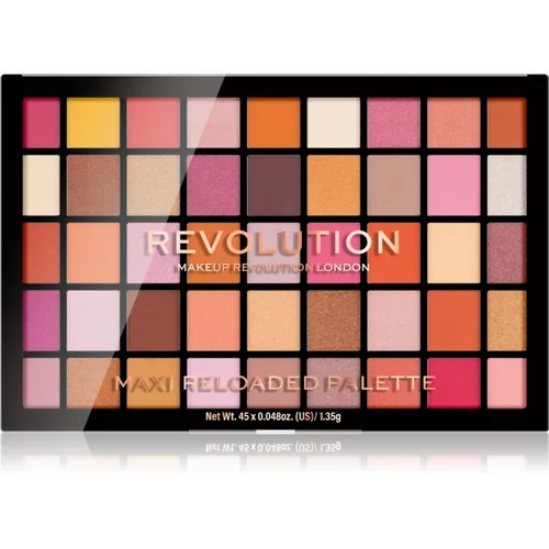 Makeup Revolution Maxi Reloaded Palette paleta pudrastih senčil za oči odtenek Big Big Love 45x1.35 g