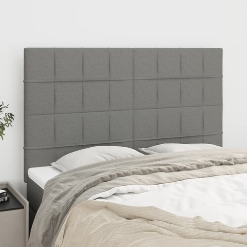The Living Store posteljno vzglavje 4 kosa temno siv 72x5x78/88 cm blago - vzglavje, (21418590) Slike