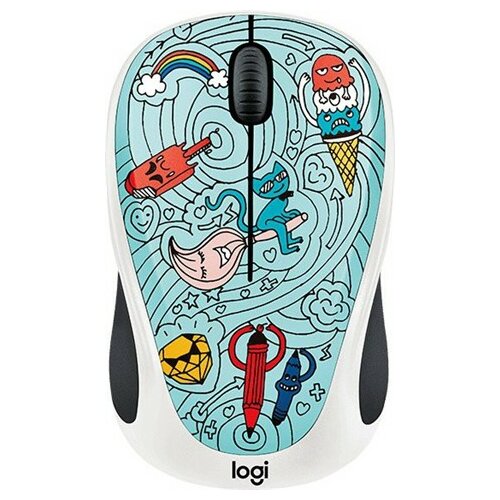Logitech M238 Wireless Doodle Collection, bae-bee blue bežični miš Slike