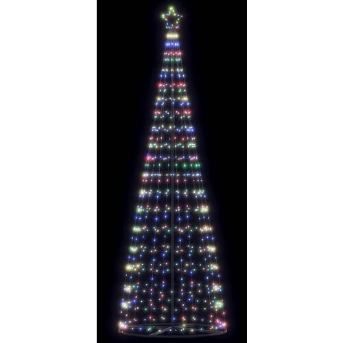 vidaXL Osvetljena novoletna jelka stožec 550 LED barvita 304 cm Cene