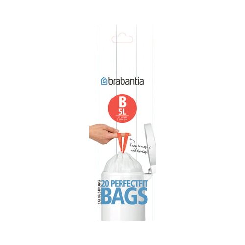 Brabantia PerfectFit vreća za smeće &amp;ndash; pakiranje u roli - 5L (B) - 20 kom. Slike