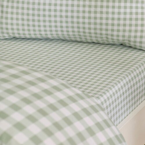 Catherine Lansfield Zelena enojna posteljnina 135x200 cm Bamford Gingham Check &amp;ndash; Slike