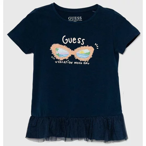 Guess Otroška kratka majica mornarsko modra barva