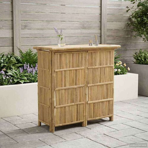 Vanjski bar stol Prirodna 115 x 55 x 105 cm Bambus - Bar stol (110 cm) Slike