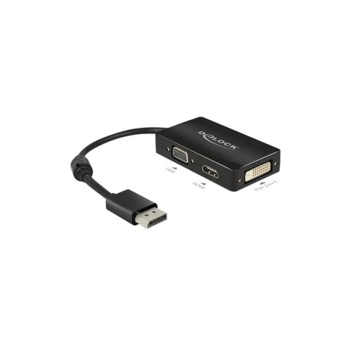 Delock DisplayPort / VGA / HDMI / DVI Adapter [1x Mu&amp;scaron;ki konektor DisplayPort - 1x Ženski konektor VGA, Ženski konektor HDMI, Žen Slike