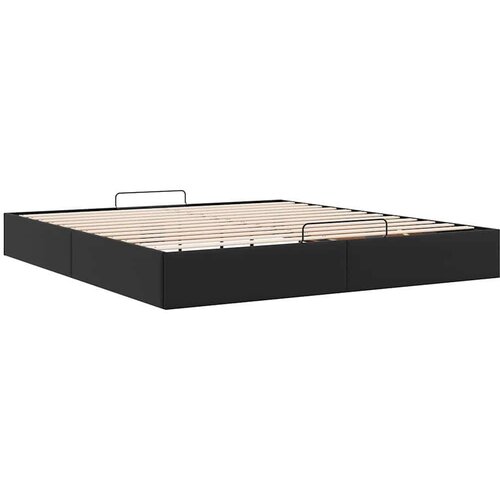 VidaXL otomanski okvir kreveta bez madraca crni 200x200cm umjetne kože Slike