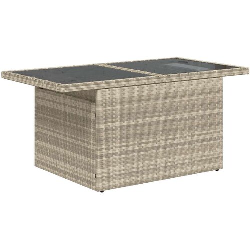  Set od 7 vrtnih sofa s jastučićima svijetlo sivi poli ratan Slike