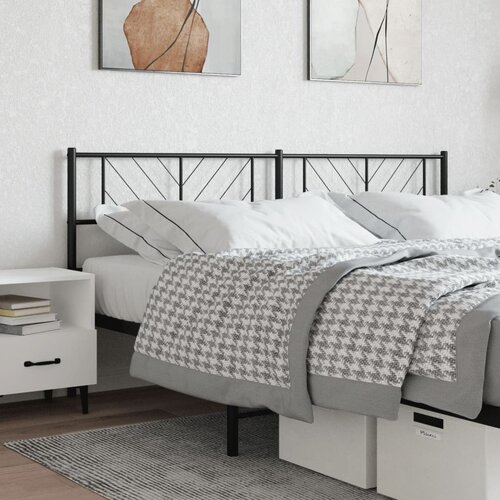VidaXL Metalno uzglavlje crno 200 cm Slike