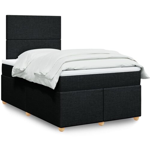 VidaXL Box spring postelja z vzmetnico črn 120x200 cm blago Slike