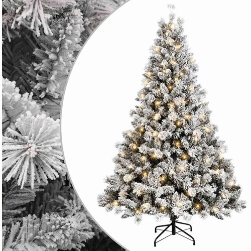  Umjetno božićno drvce s nogom 150 cm 150 LED lampica - Bijela 150 cm s LED svjetlima Slike