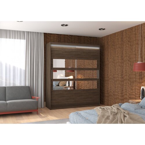 ADRK Drsna omara z ogledalom TOLEDO 180 cm - �OKOLADA Cene