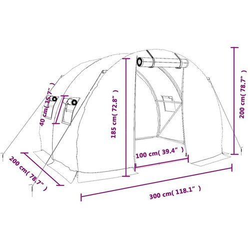  Staklenik s čeličnim okvirom bijeli 6 m² 3 x 2 x 2 m Cijene