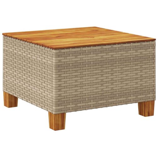 VidaXL Vrtni stol bež 55 x 55 x 36 cm od poliratana i bagremovog drva Slike