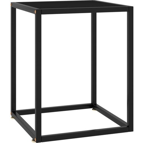 vidaXL Klubska mizica crna s crnim steklom 40x40x50 cm Cene