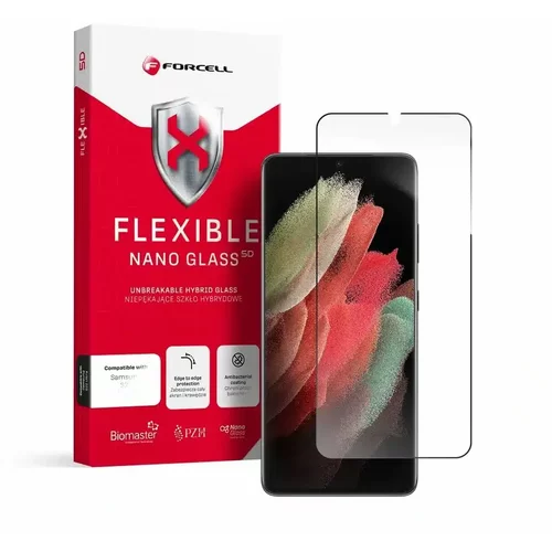forcell Zaščitno kaljeno steklo Flexi Nano za Samsung Galaxy S21 Ultra - črno
