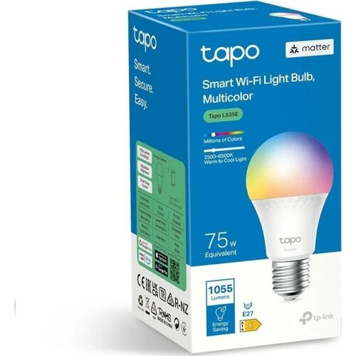 TAPO LED RGBW prigu&amp;scaron;iva sijalica A60 E27/8,6W/230V 2500-6500K Wi-Fi - TP-Link Slike
