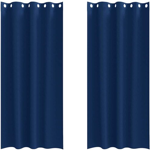vidaXL Zavese za zatemnitev z obroči 2 pcs Temno modra 225 x 140 cm, (5000149180) Cene