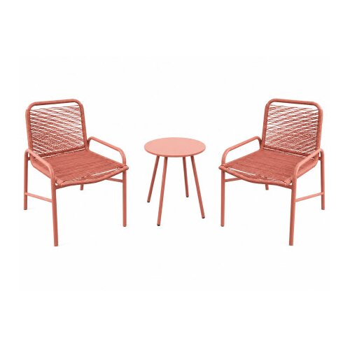 Master Garnitura 2 stolice+sto Rattan LUC-MN02 Pink Slike