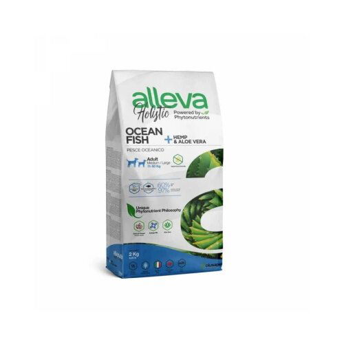 Alleva holistic dog adult ocean fish + hemp & aloe vera medium/maxi - 2 kg Cene