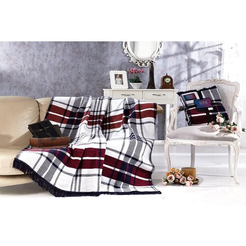 Aberto Design ćebe Lou, 180x220cm, Belo-crveno Slike