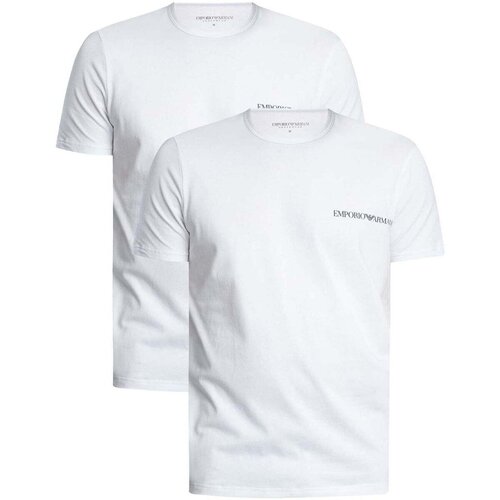 Emporio Armani Lounge 2 Pack Stretch Cotton T-Shirt White/White Bijela Slike