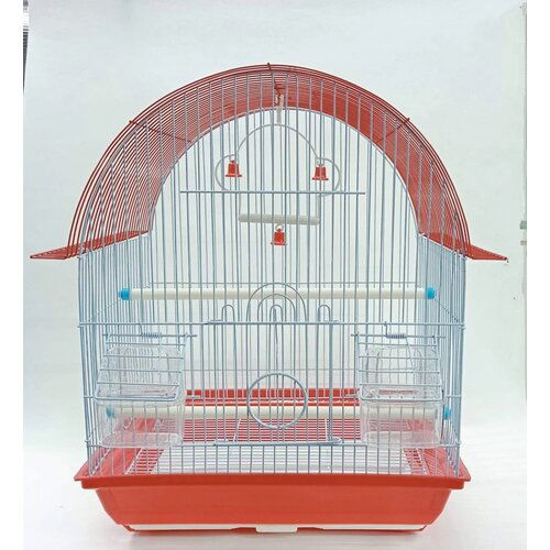  Kavez za ptice polukruzni krov A3110 37x28x44 crveni Cene