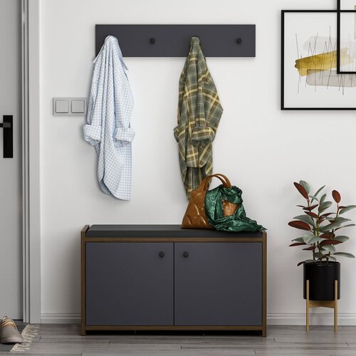 Hanah home Zen antracit stalak za cipele, crno-smeđa Cene