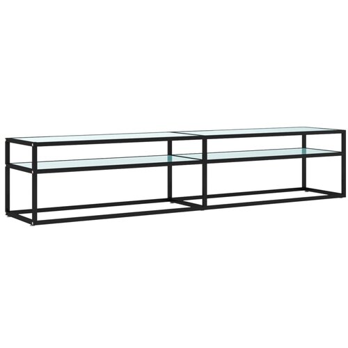 Maison Chic TV omarica - TV stojalo - Televizijska omarica beli marmor 200x40x40,5 cm kaljeno steklo, (21701081) Cene