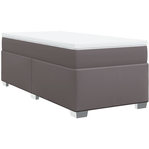 vidaXL Krevet s oprugama i madracem sivi 100x200 cm od umjetne kože Cijene