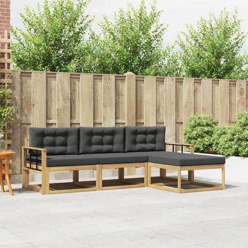  Set vanjskih sofa 4 kom. Bijela i antracit Poliester Cene